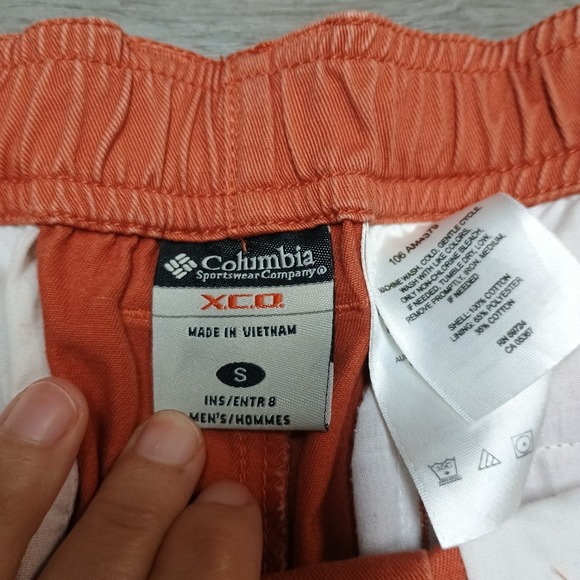 Men's Columbia Orange XCO Chino Khaki Style Shorts Size Small - Picture 2 of 6